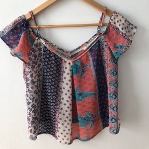 Off the shoulder printed top
